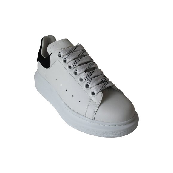 Alexander McQueen Oversized Leather Sneakers Black White - Picture 1 of 5